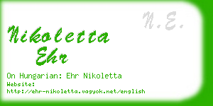 nikoletta ehr business card